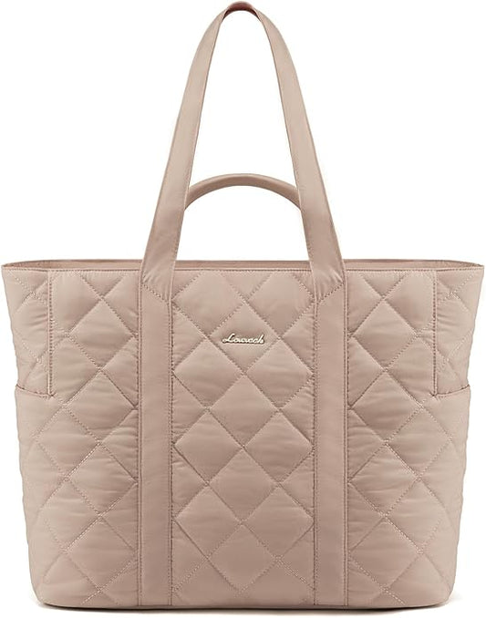 LOVEVOOK Tote Bag for Women,Light Puffer Tote Bag with Multi-pockets,Stylish Carry on Laptop Bags for Daily,Travel,Work,Gym by LOVEVOOK