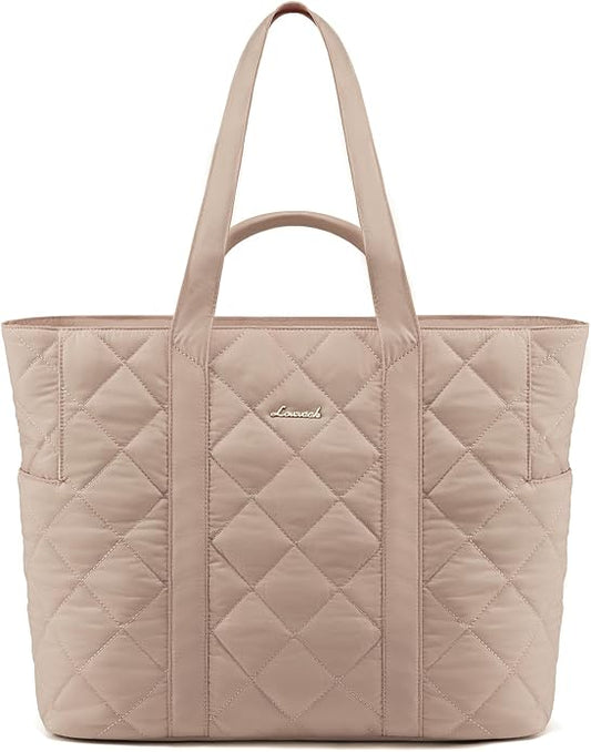 LOVEVOOK Tote Bag for Women,Light Puffer Tote Bag with Multi-pockets,Stylish Carry on Laptop Bags for Daily,Travel,Work,Gym by LOVEVOOK