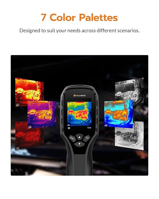 GT16S Thermal Imaging Camera with Smart AI Scene Detection, Thermometer Mode, 240×240 UIRA-IR Resolution, -4°F-1202°F Temp Alarm, 11h Runtime, Infrared Camera for HVAC Home Inspection - Image 8