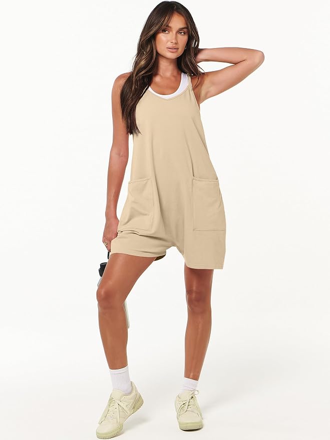 ANRABESS Womens Rompers Summer Casual Loose Sleeveless Overalls Spaghetti Strap Shorts Jumpsuit 2026 Beach Vacation Clothes - Image 3