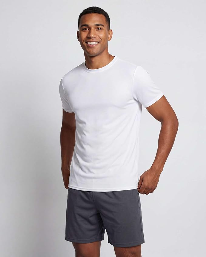5 Pack Men's Dry Fit Short Sleeve T-Shirt Gym Workout Athletic Running Tee | Cooling, Moisture-Wicking, Crew Neck, Quick-Dry, Breathable, Active, Exercise, Fitness, Basketball, Cycling, Hiking, Tennis - Image 2