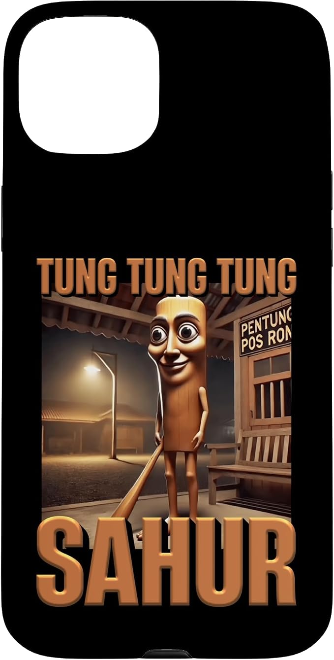 Internet Hilarious Meme AI Character Tung Tung Tung Sahur Case for iPhone 15 Plus by Unknown