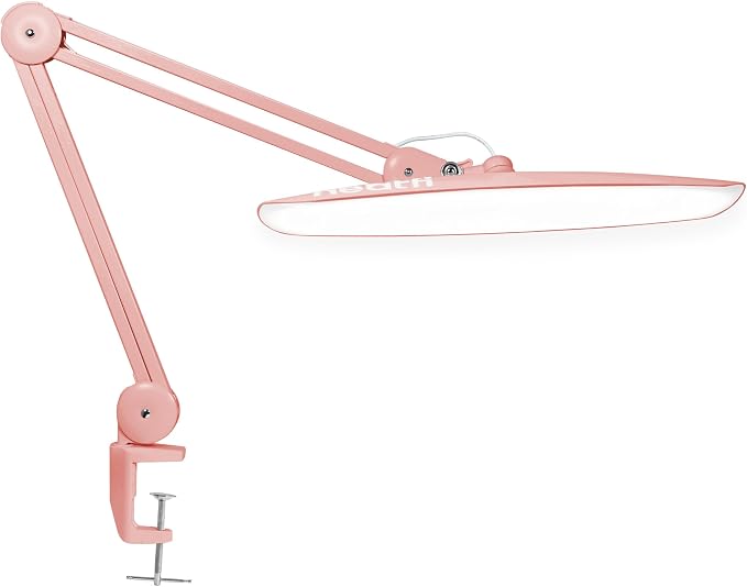 Neatfi XL 2200 Lumens 24W LED Desk Lamp – Shadow-Free Task Lighting | 4-Level Dimming | Home Office & Crafts Use | 20-Inch Wide Head (Rose Gold, Non-CCT with Clamp) by Neatfi