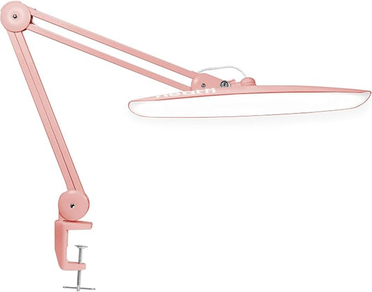 Neatfi XL 2200 Lumens 24W LED Desk Lamp – Shadow-Free Task Lighting | 4-Level Dimming | Home Office & Crafts Use | 20-Inch Wide Head (Rose Gold, Non-CCT with Clamp) by Neatfi