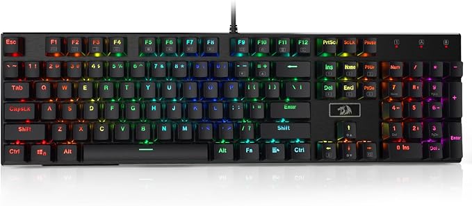 Redragon K556 Wired RGB Mechanical Gaming Keyboard, 104-Key Aluminum Board | Rock-Solid Metal Build, 20 Backlits Immersive ESports Vibe, Hot-swap Comfortable Tactile Brown Switch for Long-Time Typing - Image 9