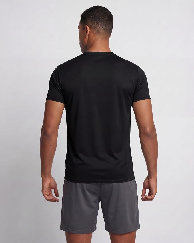 5 Pack Men's Dry Fit Short Sleeve T-Shirt Gym Workout Athletic Running Tee | Cooling, Moisture-Wicking, Crew Neck, Quick-Dry, Breathable, Active, Exercise, Fitness, Basketball, Cycling, Hiking, Tennis - Image 3