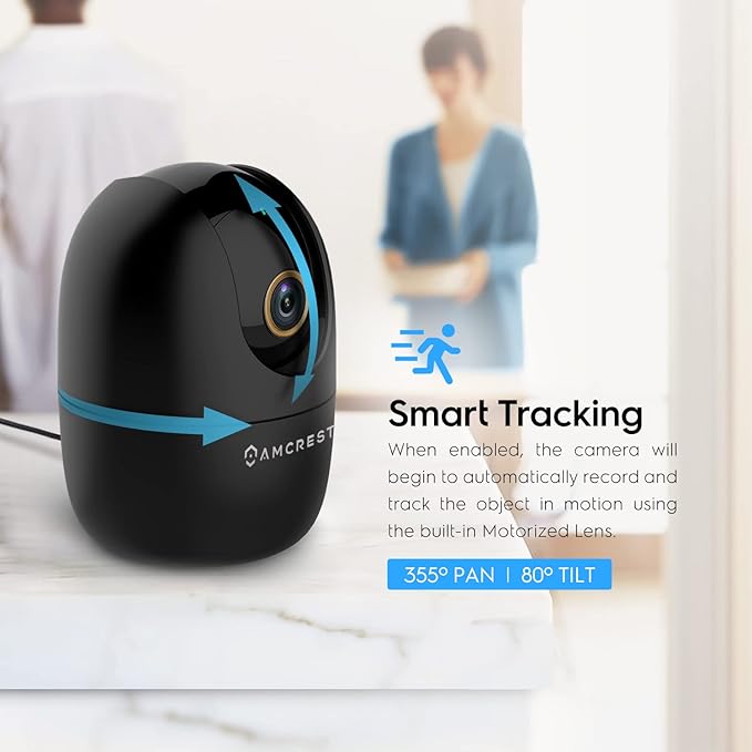 Amcrest 4MP WiFi Camera Indoor, Dog Camera, Sound & Baby Monitor, Human & Pet Detection, Motion-Tracking, w/ 2-Way Audio, Pan/Tilt Wireless IP Camera, Night Vision, Smart Home ASH41-B - Image 3