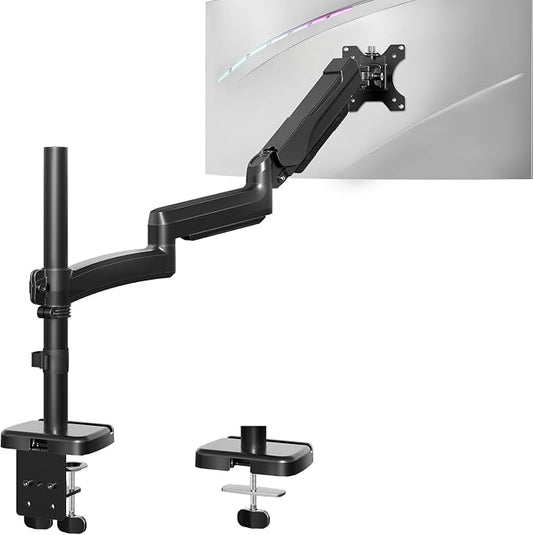 MOUNT PRO Single Long Monitor Arm, 13 to 32 inch Computer Monitor Desk Mount, Extra Long Adjustable Screen Stand, Tall Display Mount with Tilt, Swivel, Rotation, Hold up to 19.8lbs, VESA 75/100mm by MOUNTPRO