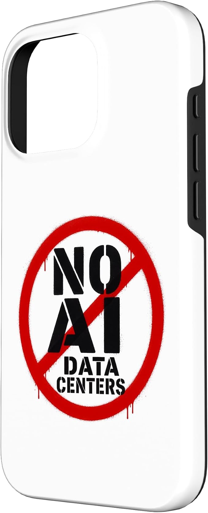 No AI Data Centers – Simple Minimal Spray Paint Style Text Case for iPhone 16 Pro - Image 2