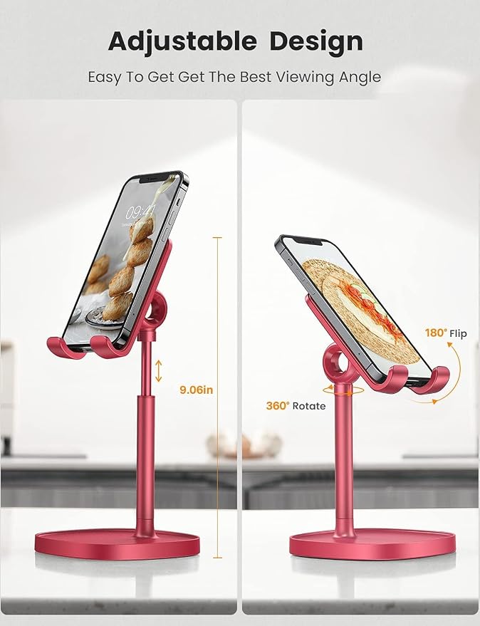 LISEN Cell Phone Stand Phone Holder for Desk, Gaming for Nintendo Switch | Office Desk Accessories for Women, iPhone Stand, Gadgets for Men Gifts, Office Decor, OtterBox Case, Switch, iPad, 4-10 in - Image 5