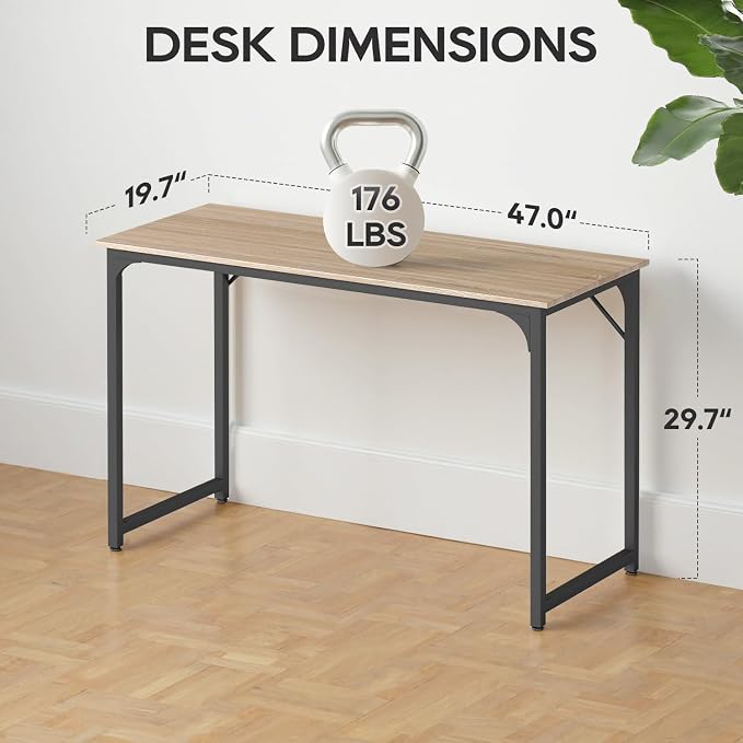 BestOffice Computer Desk,Home Office Desk, Modern Simple Style for Home Office Study Writing (Nature, 47 Inch) - Image 3