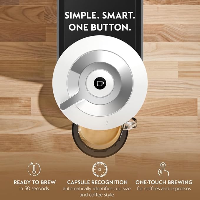 Nespresso Vertuo Next Coffee and Espresso Maker by De'Longhi, White | White coffee machine with slim, sustainable design. Brews 6 cup sizes, espresso to 18 oz., all topped with crema. - Image 2