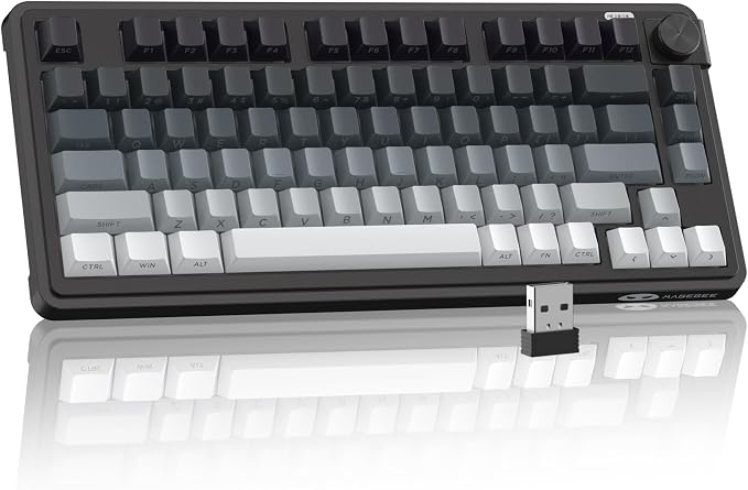 MageGee Wireless Gaming Keyboard 81 Keys RGB Backlit Tri-Mode Bluetooth 2.4G USB-C Rechargeable Mechanical Feel Keyboard 4000mAh Battery Knob Control 26-Key Anti-Ghosting for PC Mac Windows – GK950 by MageGee