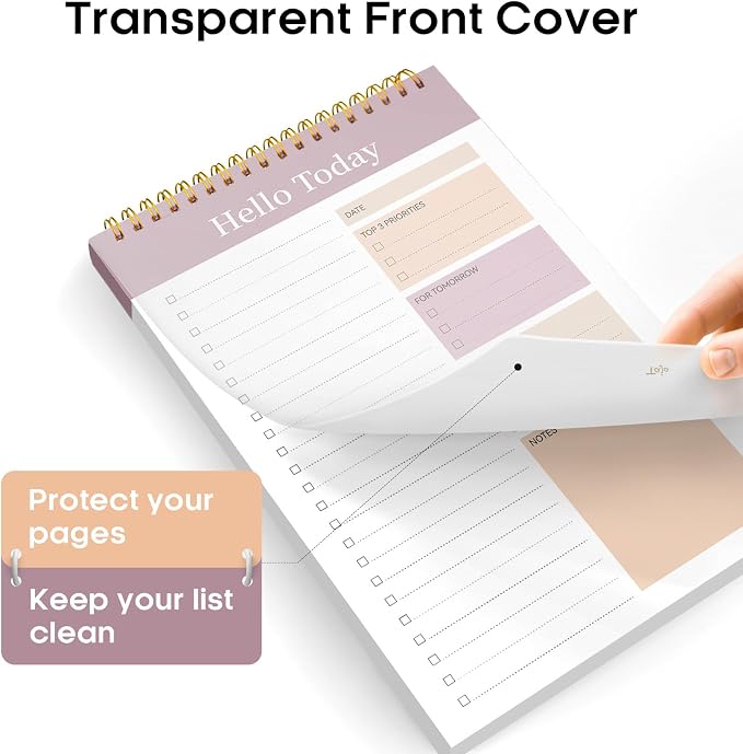 Taja To Do List Notepad, Undated Daily Planner for Work and Goal Setting | Purple, 52 Sheets, 9.8" x 6.5" , for Office, Home and school, Daily Task Planning, Notes and Everyday Organization - Image 3
