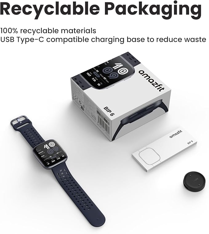 Amazfit Bip 6 Smart Watch 46mm, 14 Day Battery, 1.97" AMOLED Display, GPS & Free Maps, AI, Bluetooth Call & Text, Health, Fitness & Sleep Tracker, 140+ Workout Modes, 5 ATM Water-Resistance, Black - Image 6