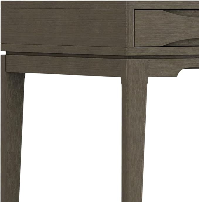 SIMPLIHOME Harper Desk - 60 Inch Wide Solid Wood Writing Desk in Farmhouse Grey, Mid-Century Modern Home Office Computer Table for Workspace or Study with 2 Drawers and Flip-Down Keyboard Tray - Image 7