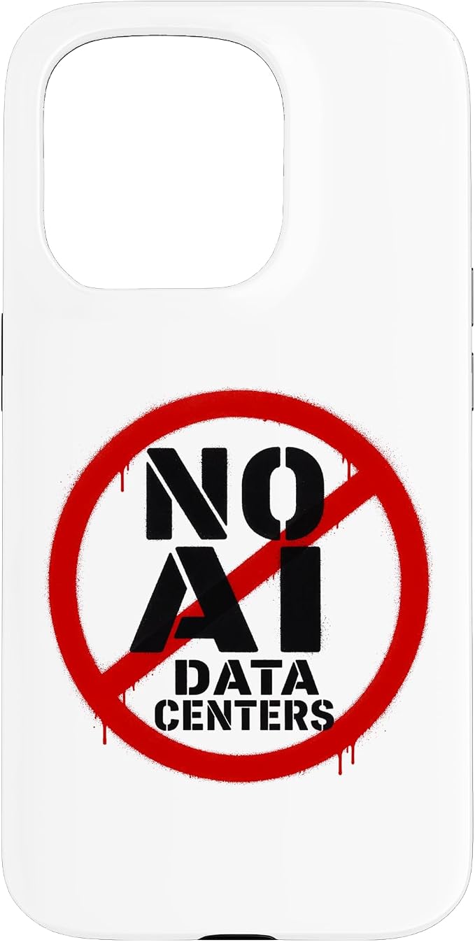 No AI Data Centers – Simple Minimal Spray Paint Style Text Case for iPhone 15 Pro by Unknown