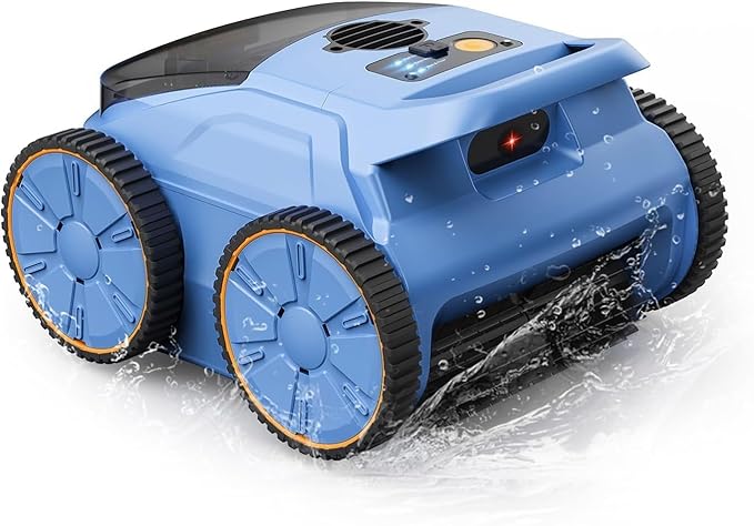 Cordless Robotic Pool Cleaner, 180 Mins Runtime Self-Parking Pool Vacuum for Above Ground Pools, Wall Climbing Automatic Pool Robot - NOT Suitable for Pools with Sharp Steps/Raised Drains by PoolVacuumRobot
