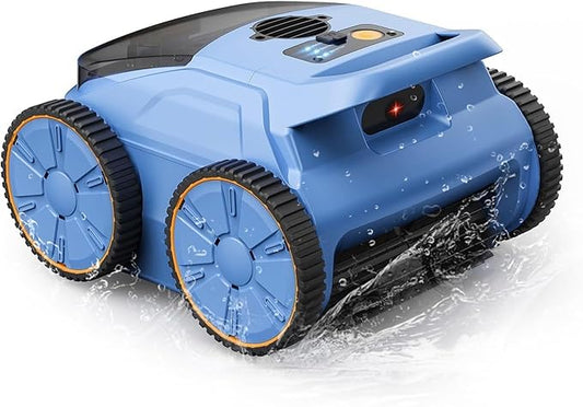 Cordless Robotic Pool Cleaner, 180 Mins Runtime Self-Parking Pool Vacuum for Above Ground Pools, Wall Climbing Automatic Pool Robot - NOT Suitable for Pools with Sharp Steps/Raised Drains by PoolVacuumRobot