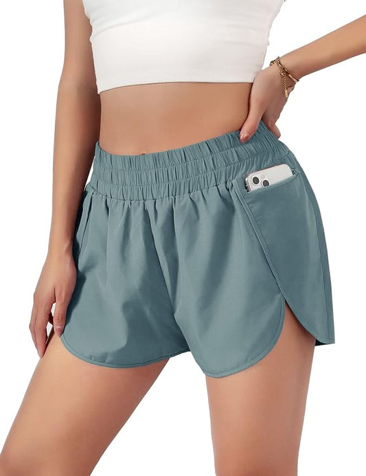 Blooming Jelly Women's Quick-Dry Running Shorts Workout Sport Layer Active Shorts with Pockets 1.75" by Bloomingjelly