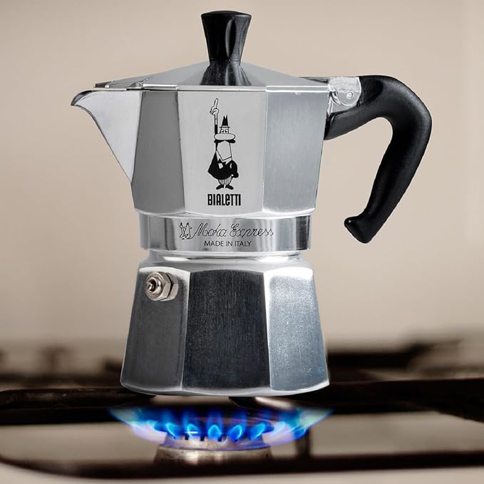 Bialetti - Moka Espress: Iconic Stovetop Espresso Maker, Makes Real Italian Coffee, Moka Pot 6 Cups (6 Oz), Aluminium, Silver - Image 4