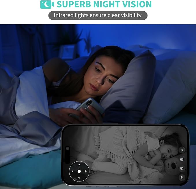 Indoor Camera, 3K HD Indoor Security Camera, 360° Pan/Tilt Pet Camera, 2-Way Audio, Siren, Night Vision, Baby/Pet Monitor with Phone App 2.4G and 5G WiFi, Compatible Alexa and Google Assistant - Image 4