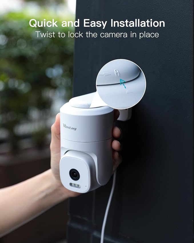 VIMTAG 2.5K 4MP Outdoor Security Camera, Pan/Tilt WiFi Home CCTV Camera, 360° View & Motion Tracking, Color Night Vision, 2-Way Audio, AI Detection Alarm, IP66, Cloud & SD Card Storage, Works w/Alexa - Image 14
