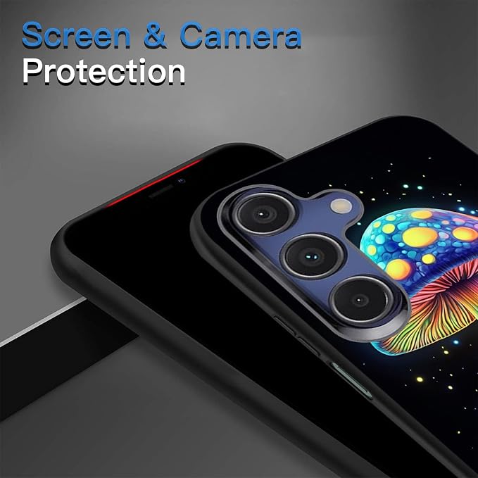 Designed for Galaxy A56 5G Phone Case,Slim Silicone Shockproof Protective Case for Galaxy A56 5G 6.7 inch,Luminous Mushroom - Image 5