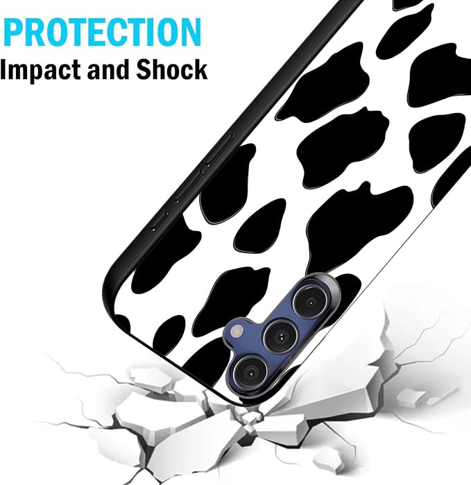 Designed for Galaxy A17 5G Phone Case,Slim Silicone Shockproof Protective Case for Galaxy A17 5G 6.7 inch,Cow Print - Image 2