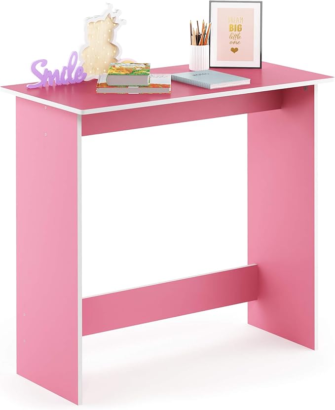 FURINNO Simplistic Study Table, Pink, 15.5 in x 31.5 in x 29.75 in (D x W x H) by Furinno-FitsYourSpaceFitsYourBudget