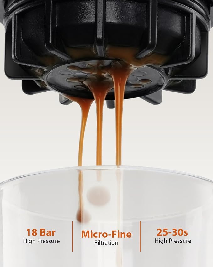 Portable Coffee Maker for Travel & Camping, Travel Lightweight Coffee Machines, Manually Operated, Compatible with Ground Coffee & NS Capsule Black (2Pcs) - Image 2