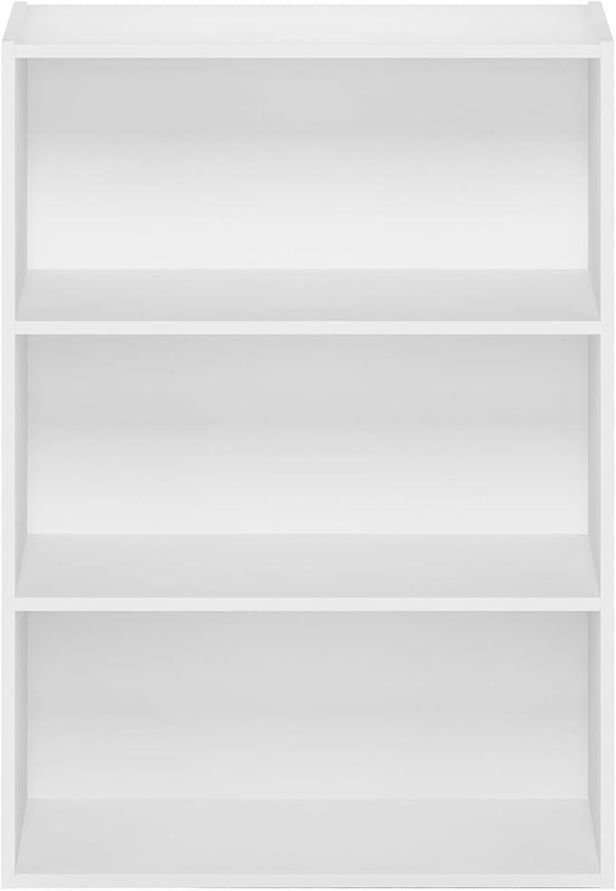 Furinno PASIR Book Shelf, 3-Tier Bookshelf, Storage Shelves Bookcase, 9.7 x 23.7 x 31.5, for Living Room, Bedroom, Home Office, Plain White - Image 9