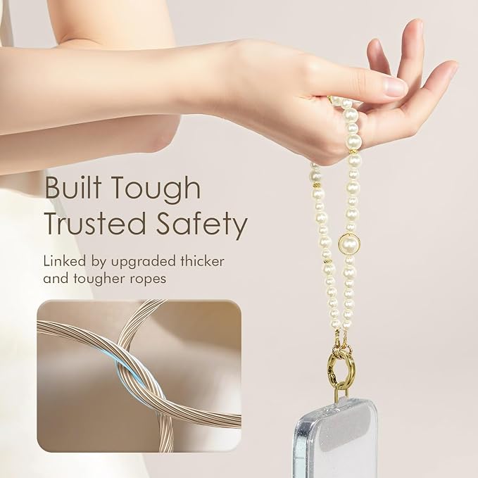 SURPHY Phone Charm, Handmade Beaded Phone Wrist Strap with Tether Tab | Phone Charm Strap, Phone Chain with Premium Metal Buckle, Wrist Strap Fits Cellphone Cases, Wallets, Bags, Keys - Image 3