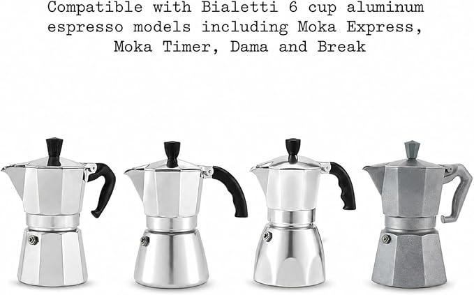 Univen 2.5" (64mm) Espresso Filter and Gasket Seals Compatible with Bialetti 6 Cup Aluminum Espresso Makers - Image 4