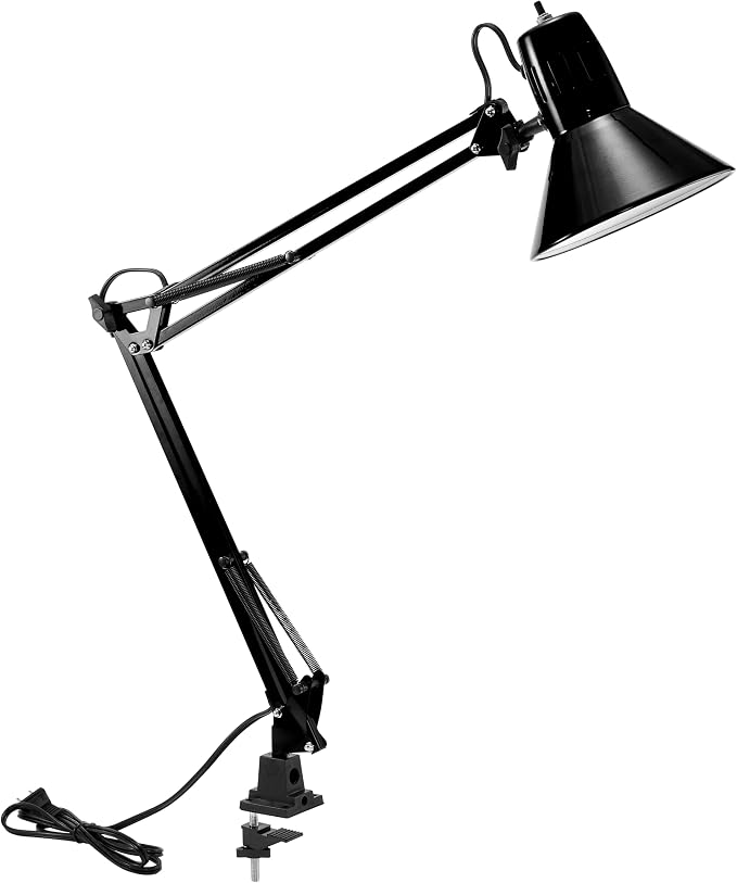 Bostitch Office VLF100 LED Swing Arm Desk Lamp with Clamp Mount, 36" Reach, Includes LED Bulb,Black by BostitchOfficeProducts