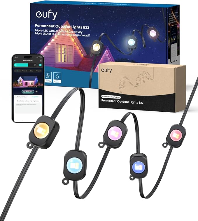 eufy Permanent Outdoor Lights E22, 150ft, Black by Unknown
