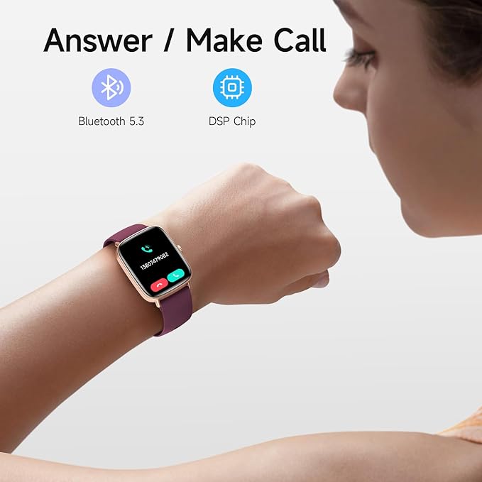 Smart Watch for Women, 1.85" HD Smartwatch Compatible iPhone/Samsung/Android (Answer/Make Calls), 100+ Sport Modes Fitness Tracker with Heart Rate/Sleep/SpO2 Monitor, IP68 (Deep Purple) - Image 7