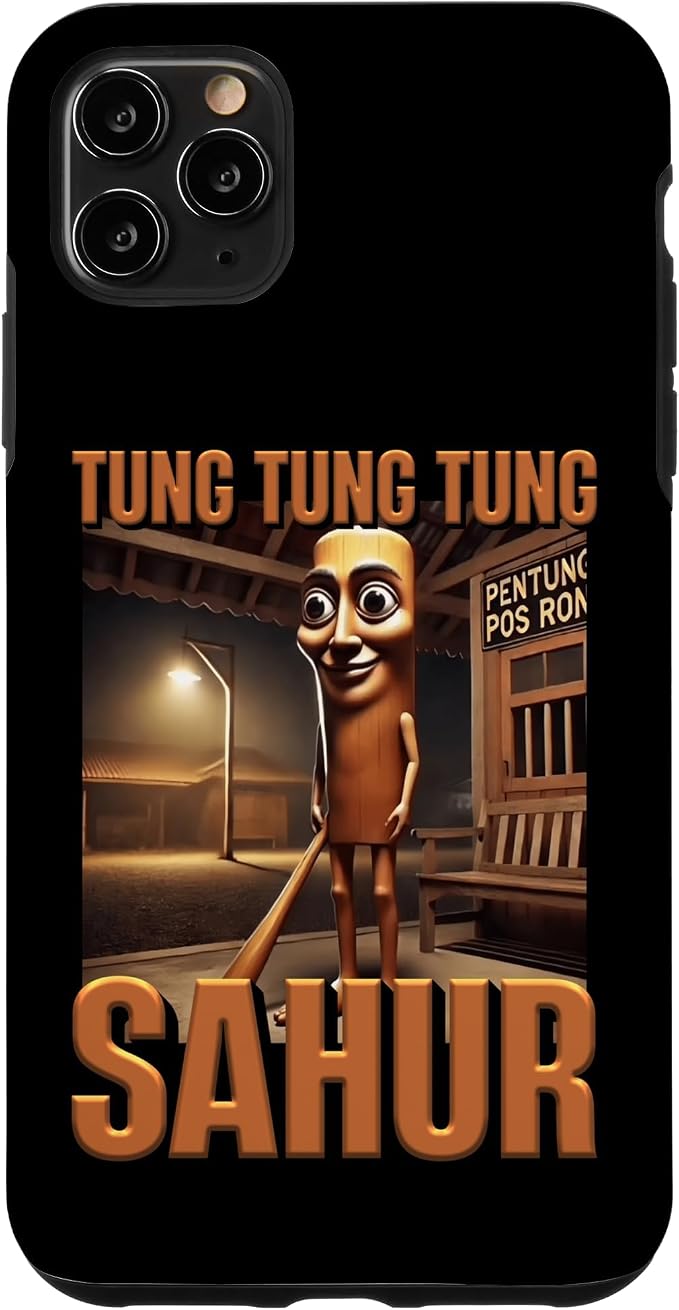 Internet Hilarious Meme AI Character Tung Tung Tung Sahur Case for iPhone 11 Pro Max by Unknown