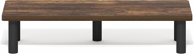 Furinno Turn-N-Tube Monitor Stand Riser, 23.6" Wide Rectangle Monitor Riser, Laptop Stand for Desk, Office Desk Accessories, Desktop Organizers and Accessories, Toolless Assembly, Amber Pine - Image 6