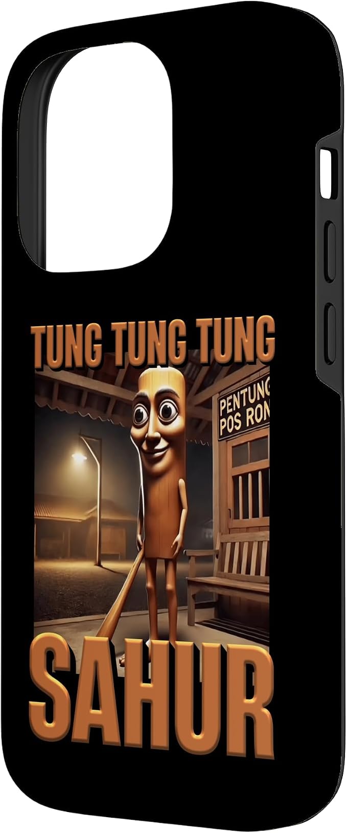 Internet Hilarious Meme AI Character Tung Tung Tung Sahur Case for iPhone 14 Pro - Image 2