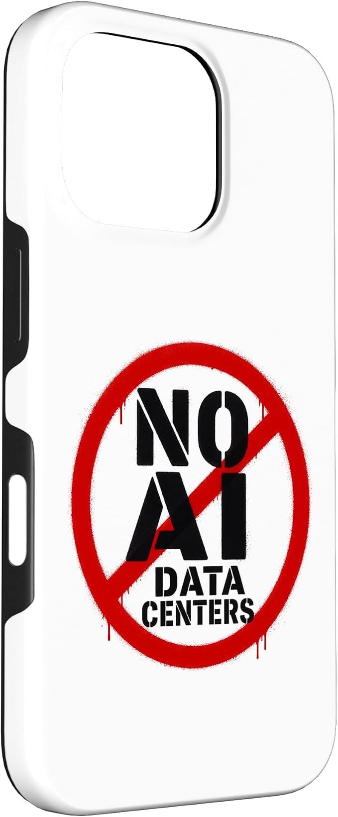 No AI Data Centers – Simple Minimal Spray Paint Style Text Case for iPhone 16 Pro - Image 3