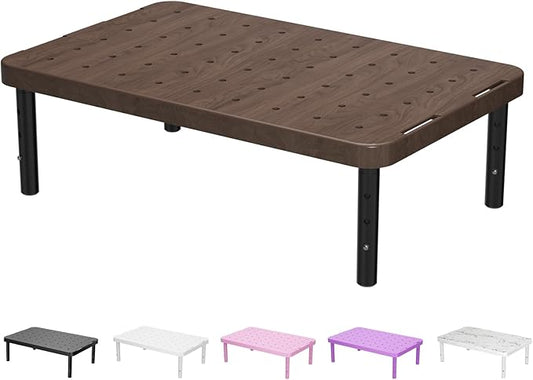 WALI Plastic Computer Monitor Stand for Desk, Adjustable Laptop Riser, Desk Monitor Stand Underneath Storage for Office, Home, School Supplies (PTT001-C), 1 Pack, Brown by WALI