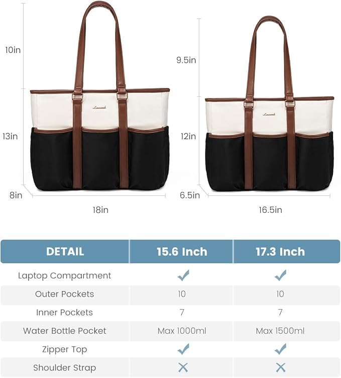 LOVEVOOK Work Tote Bag for Women, 17 lnch Laptop Bag for Women, Nurse Teacher Tote Bag, Utility Professional Computer Bag For Work/Travel/College/Daily, Large Purse Handbag With Multi Pockets - Image 5
