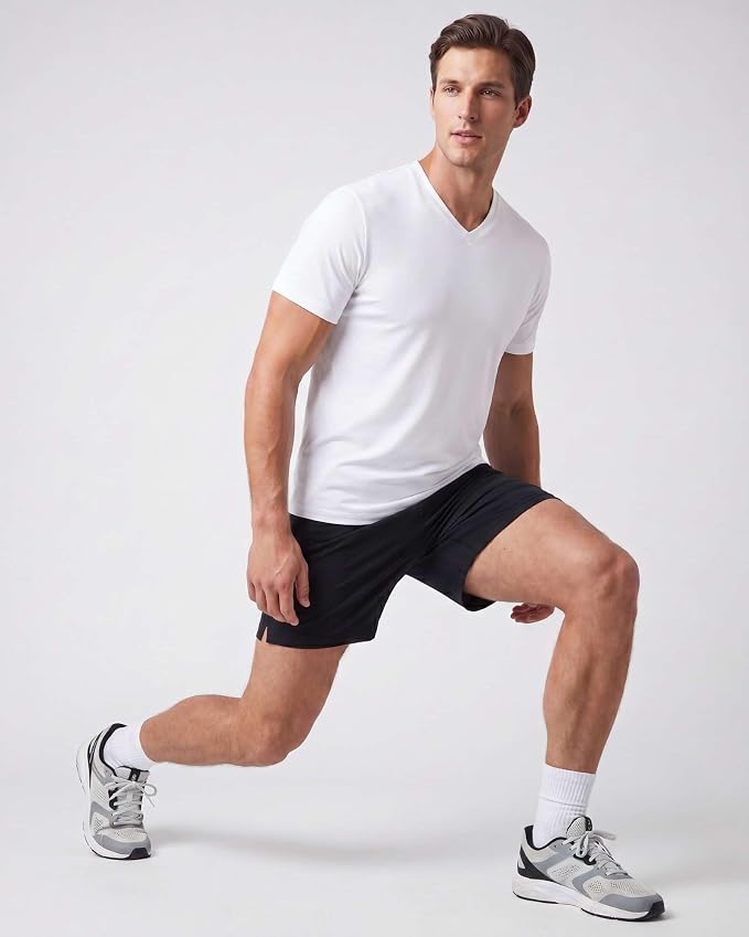 5 Pack Men's Dry Fit V Neck Gym Workout T Shirts Athletic Moisture Wicking | Cooling, Quick Dry, Breathable, Short Sleeve, Exercise, Cycling, Sports, Outdoor, Fitness, Golf, Crossfit, Hiking, Tennis - Image 5