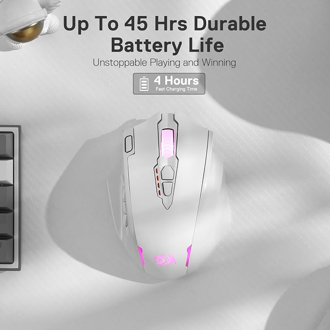 Redragon M913 Wireless RGB MMO Gaming Mouse 16000 DPI Remapping Keys | Cable-Free 0 Delay Dedicated for FPS Gamers, Redefine Keybinding Macro, Vibing Backlight, Ergonomic Grip Body Comfort - Image 4