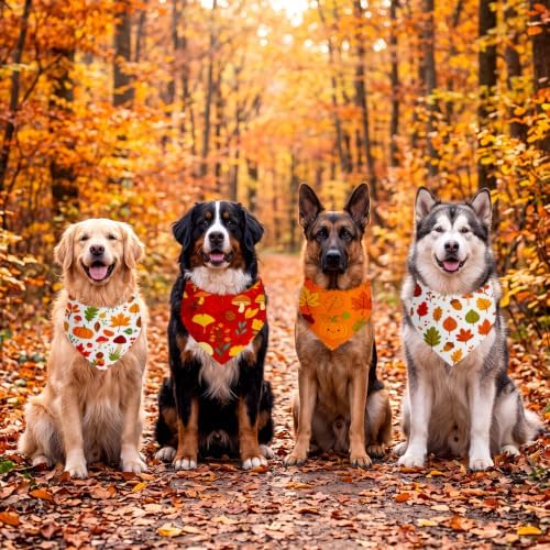 Weewooday 50 Pcs Fall Dog Bandanas Bulk for Autumn Soft Bibs Adjustable - Image 4