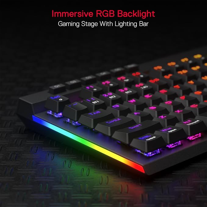 Redragon K580 PRO Wireless RGB Gaming Keyboard, Macro G Keys & Media Wheel | 0 Delay Tri-Mode, 5 On-Board Combo Keys, Ready for MMO & MOBA Play, 0-Delay Tri-Mode for Multiple Devices, Swap-Ready Socket - Image 3