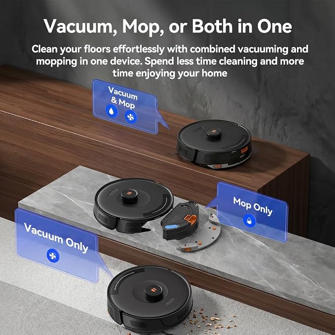 Robot Vacuum 38,000 Pa Robot Vacuum Mop,120Day Self Emptying Vacuum Robot,Lidar Navigation,5G 2.4GWiFi APP Aspirateur Robot,Self-Charging Robot Vacuums for Pet,Floor,Carpet R11 Max Black - Image 5