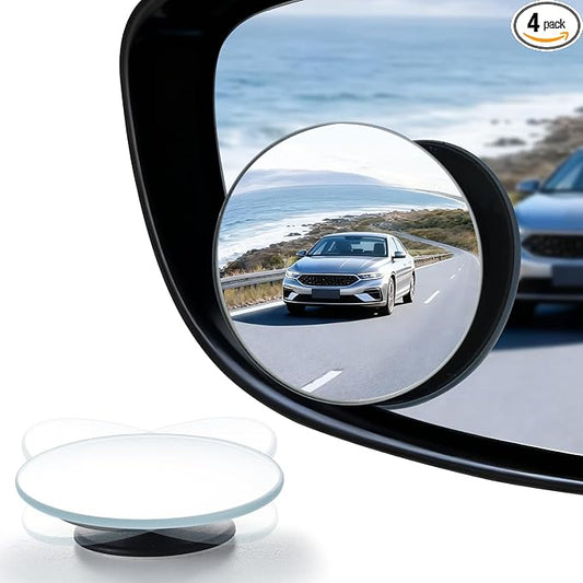 LivTee Blind Spot Mirror, 2" Round HD Glass Frameless Convex Rear View Mirrors Exterior Accessories with Wide Angle Adjustable Stick for Car SUV and Trucks, Pack of 4 by LivTee