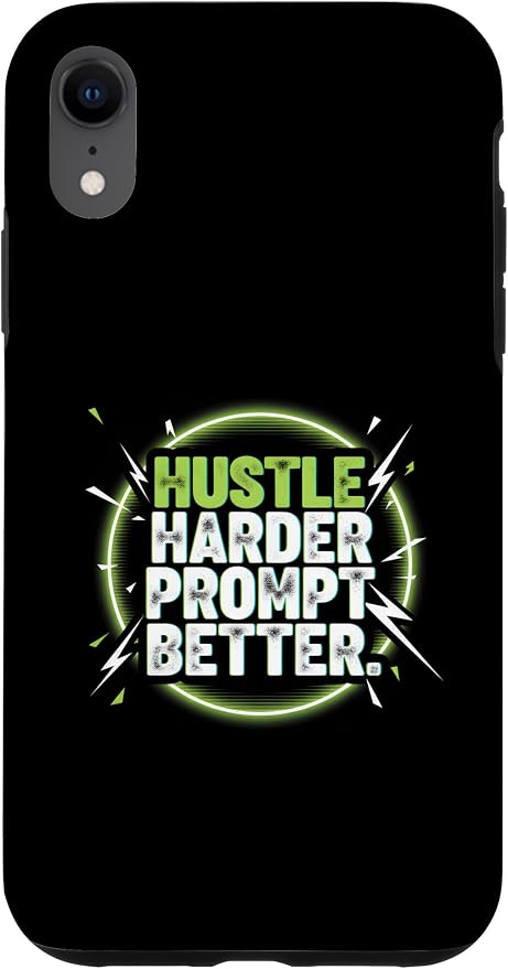 Hustle Harder Prompt Better AI Artificial Intelligence Case for iPhone XR by Unknown